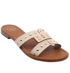 Women's Shoes Slide Sandal With Rivet Studs